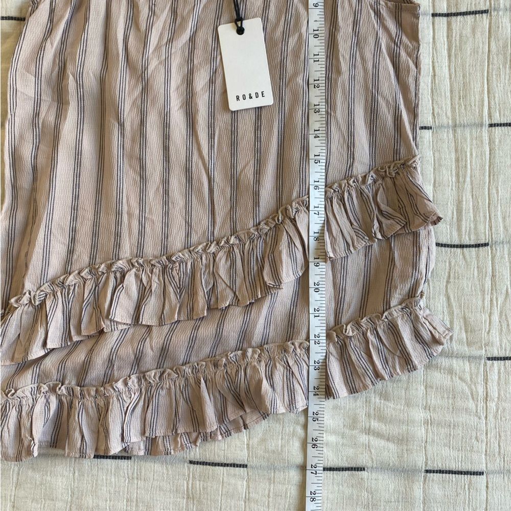 NWT Anthropologie Ro & De Tank Top Pale Pink Striped Ruffle Strap Blouse Size XS - Picture 12 of 12